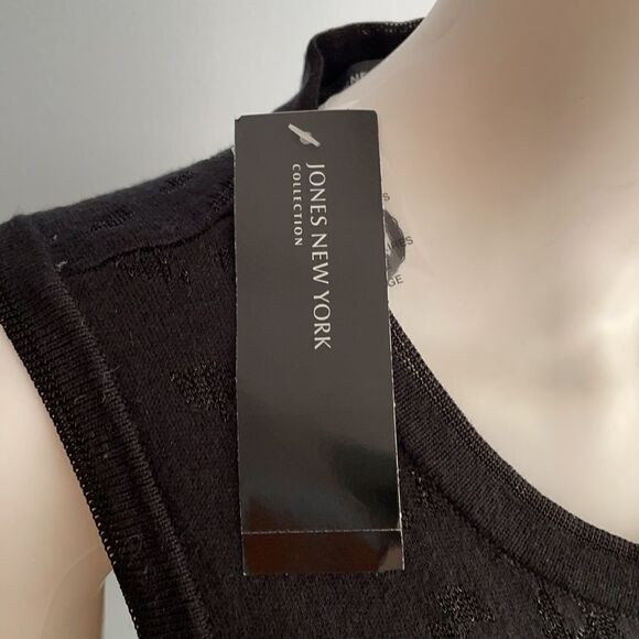 Jones New York Black Lurex Med Sleeveless Dress - Picture 8 of 9